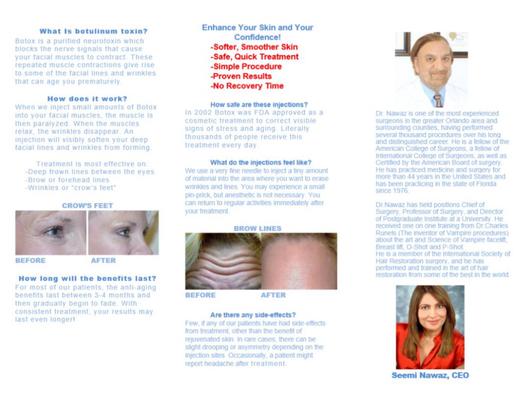Inside of Botox Brochure Buena Vista Aesthetics Revive Your Beauty